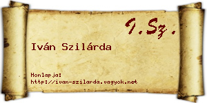 Iván Szilárda névjegykártya